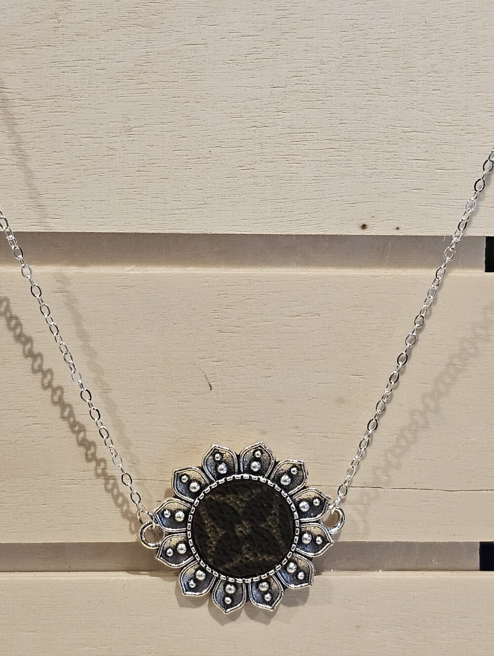Louis Vuitton Piece In Pendant On 18" Silver Plated Necklace